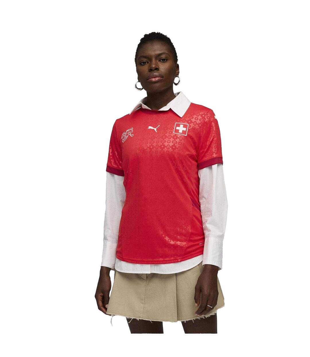 Maillot Domicile Motif/style Puma Femme Rouge Switzerland-4