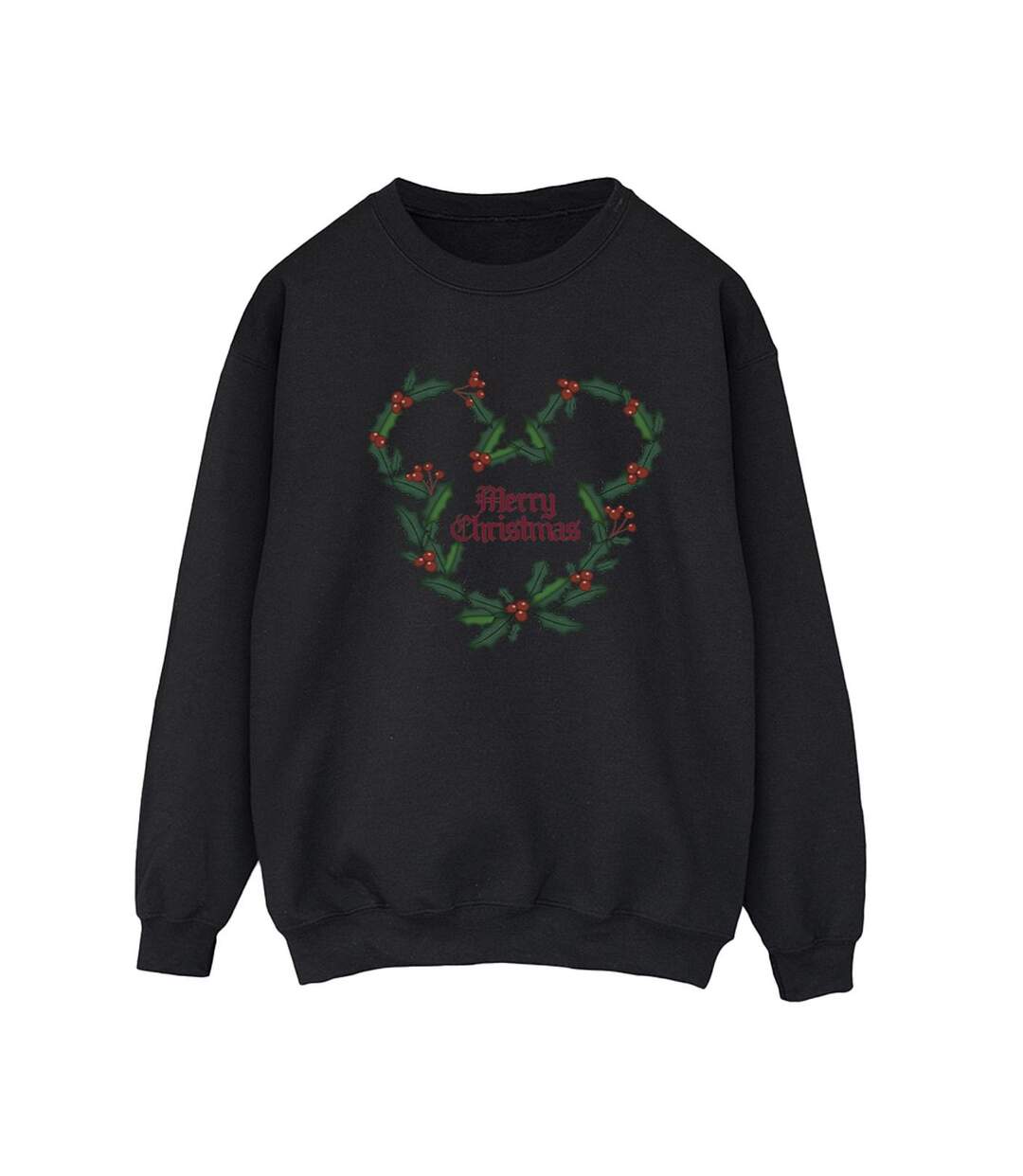 Disney Pantalon de survêtement Mickey Mouse Merry Christmas Holly Womens/Ladies (Noir) - UTBI28871-1