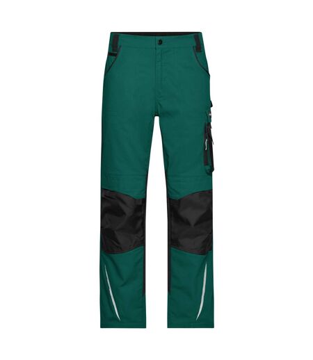Pantalon De Travail Homme Vert Foncé Noir James And Nicholson