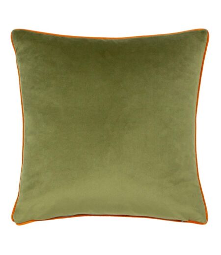 Piped velvet lemur cushion cover 43cm x 43cm emerald Wylder