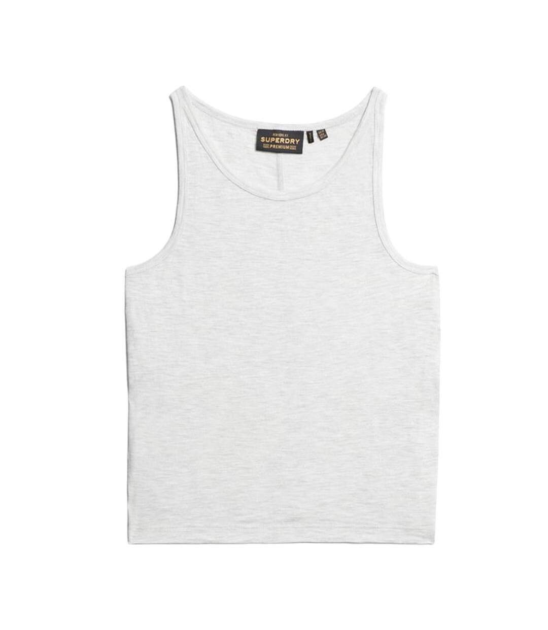 Débardeur blanc chiné femme superdry superdry ruched - l-3