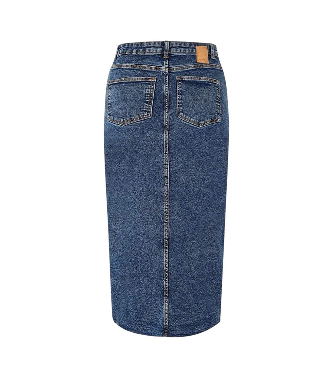 Jupe Droite Femme Bleu Pieces-2