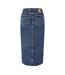 Jupe Droite Femme Bleu Pieces-2