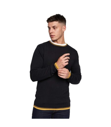 Mens papline knitted jumper black Duck and Cover