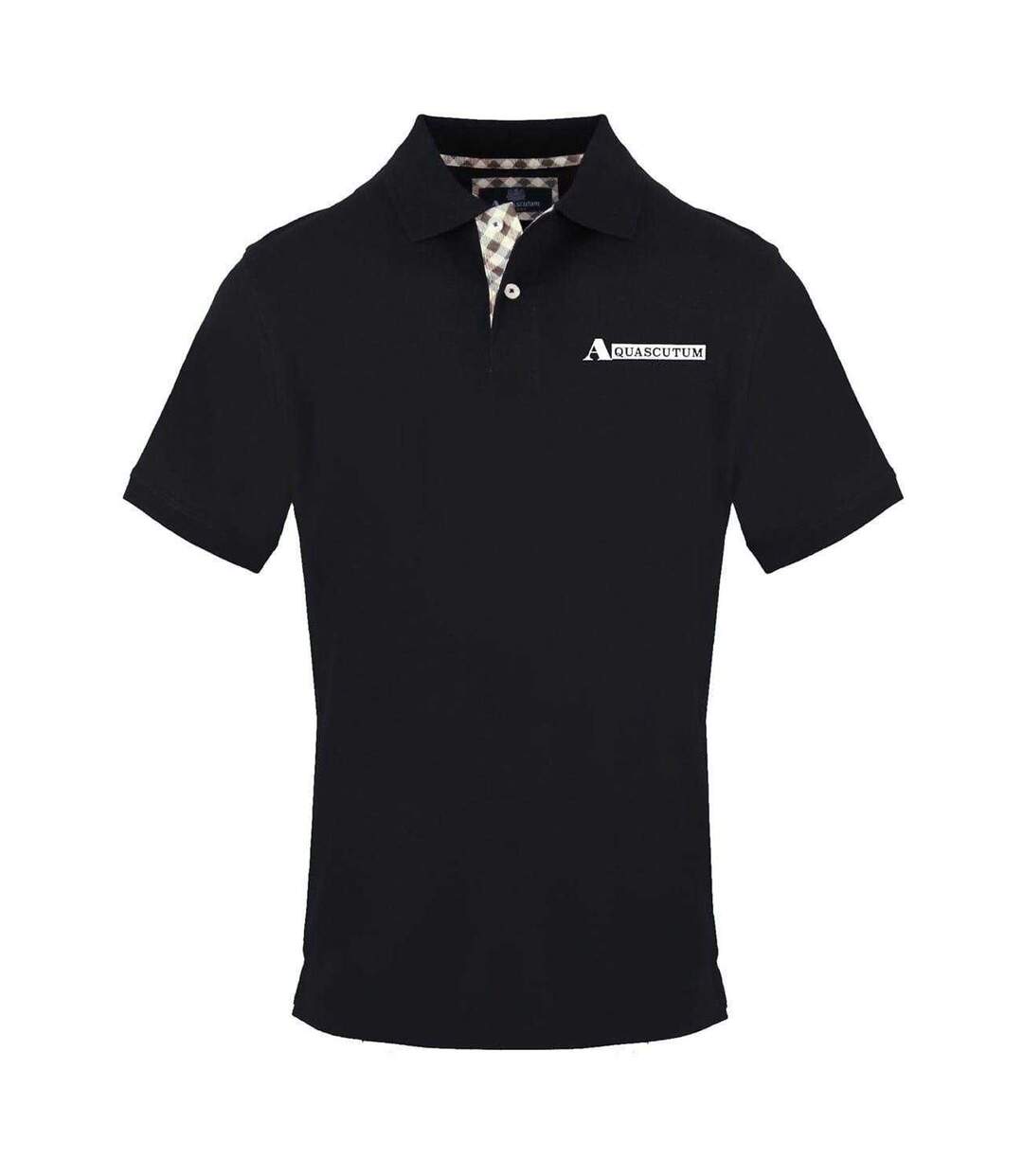 Polo Manches Courtes Homme Noir Aquascutum-1
