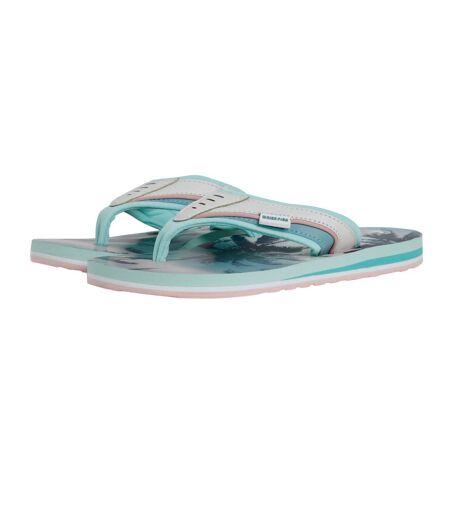 Womens/ladies thurleston palm tree flip flops aqua marine Weird Fish