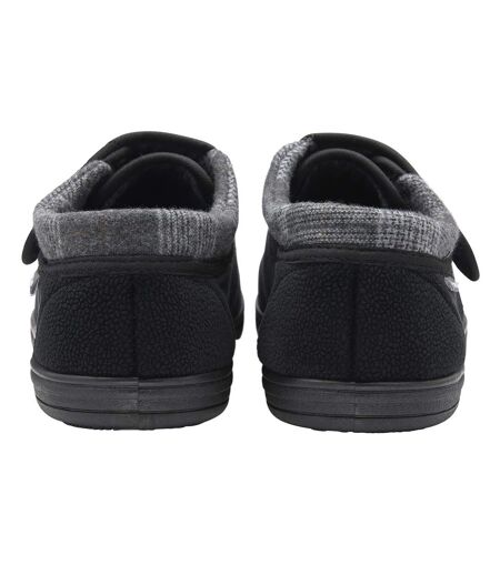 Dunlop - Chaussons homme noirs réglables à fermeture auto-agrippante