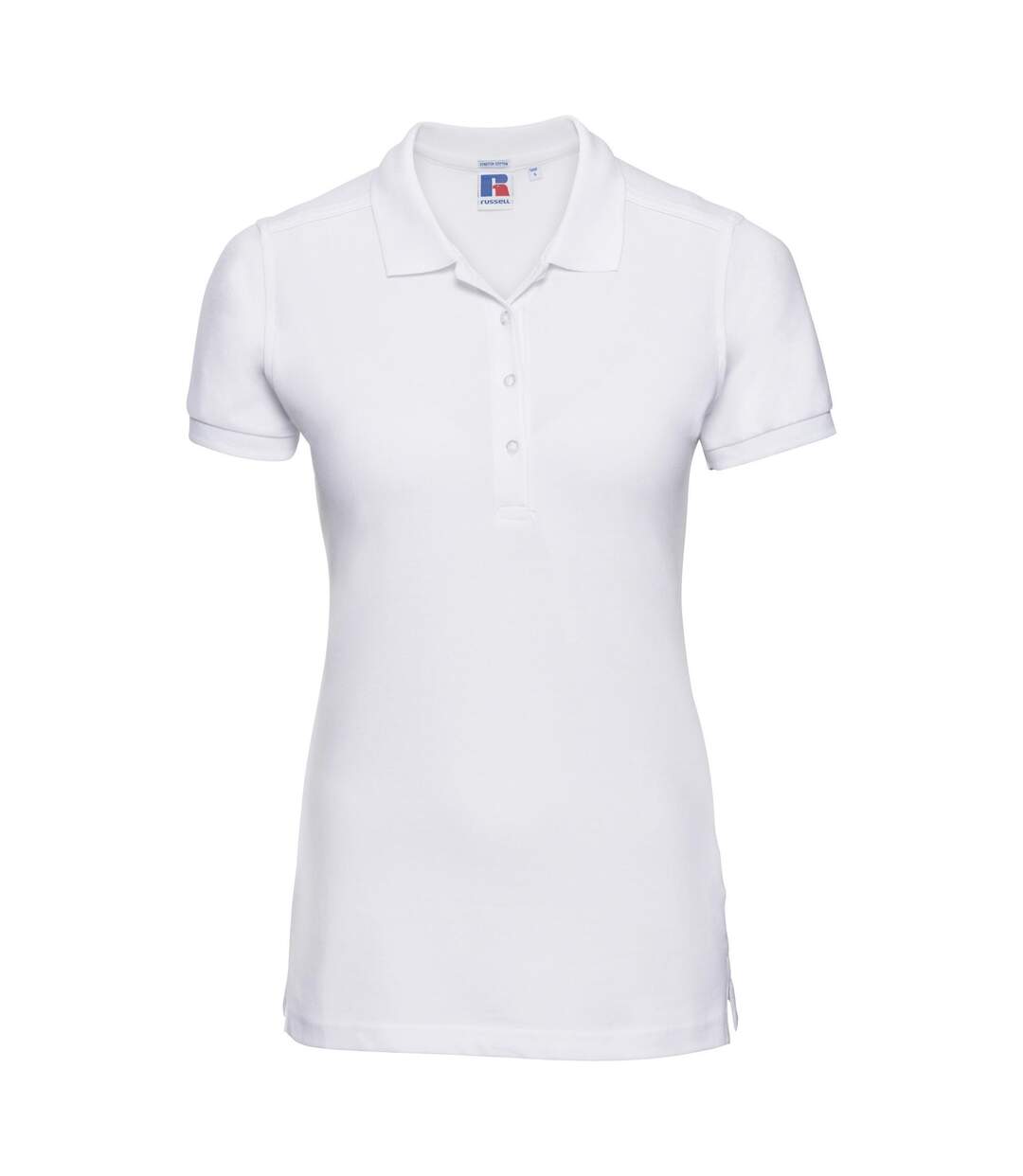 Polo À Manches Courtes En Stretch Pour Femmes/femmes Blanc Russell-1