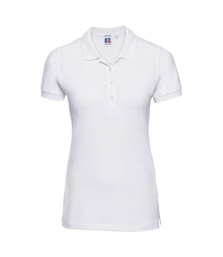 Polo À Manches Courtes En Stretch Pour Femmes/femmes Blanc Russell