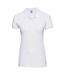Polo À Manches Courtes En Stretch Pour Femmes/femmes Blanc Russell-1