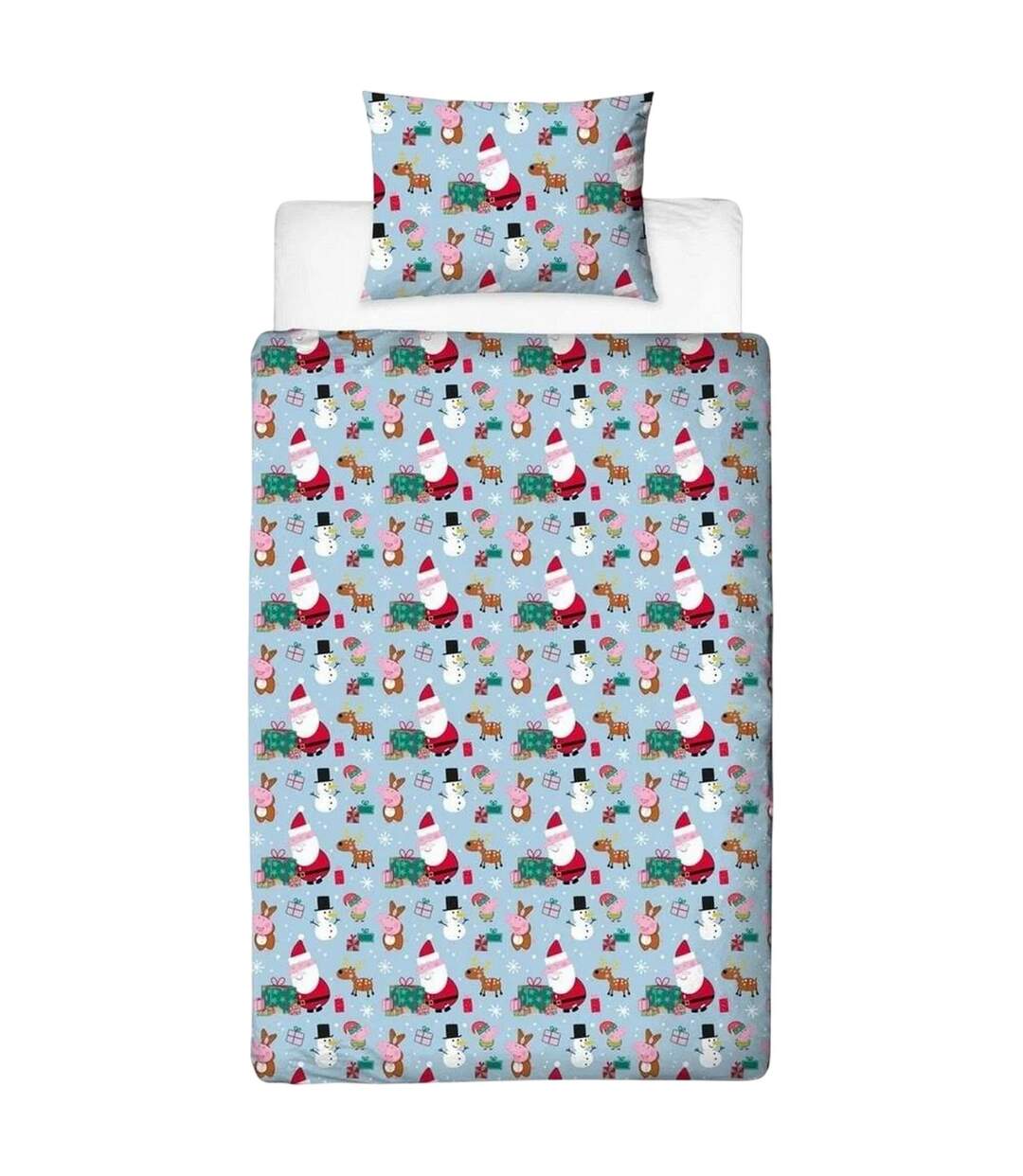 Santa Reversible Duvet Set Blue Red Peppa Pig-3