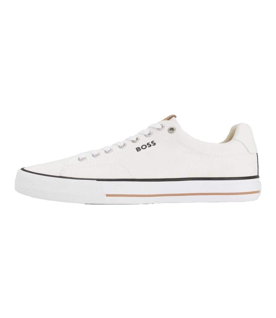 Mens Aiden Leather Tennis Trainers White Boss-2