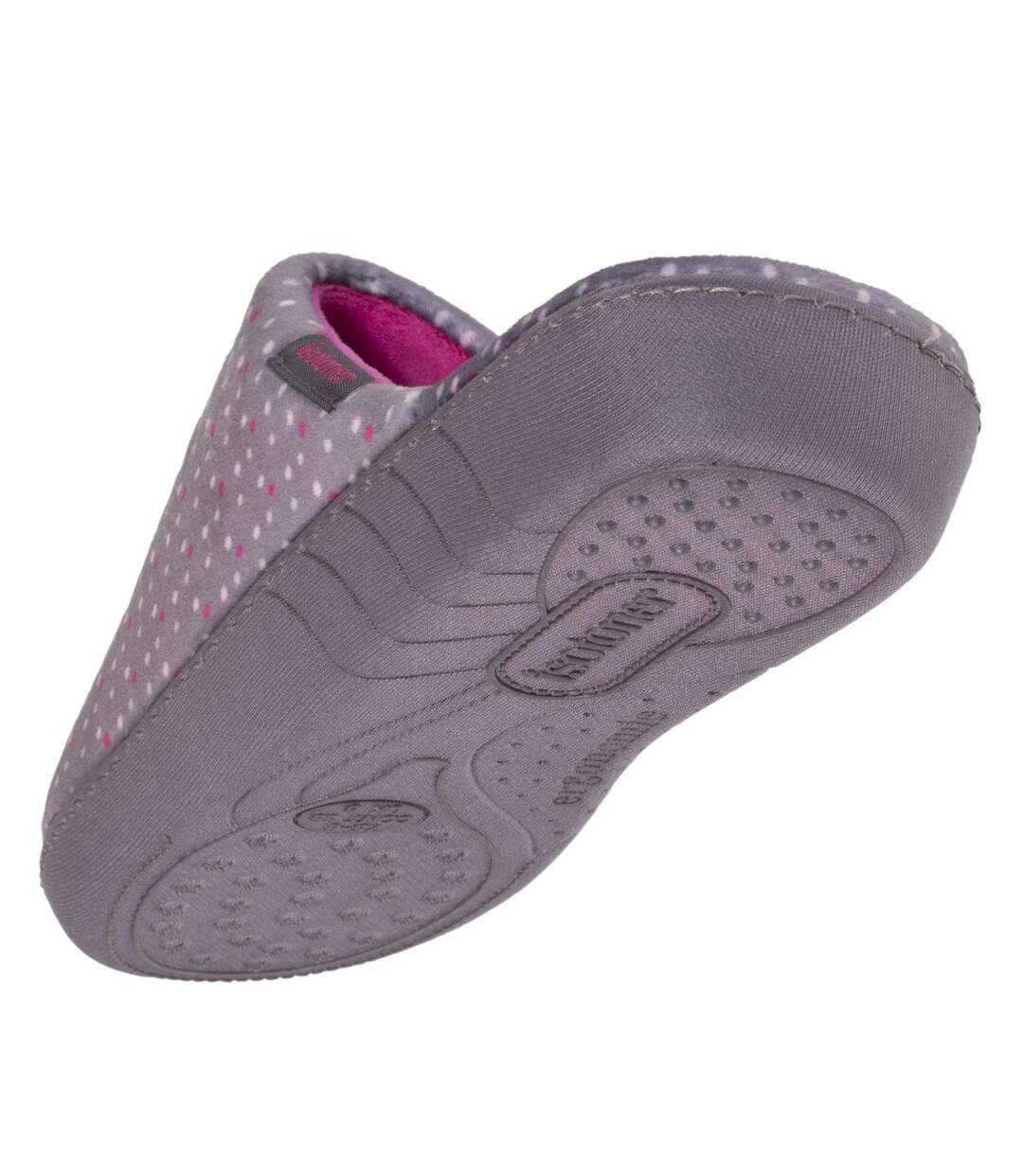 Isotoner Chaussons Mules femme ultra confortables, semelle à mémoire de forme et soutient de la voûte plantaire-5