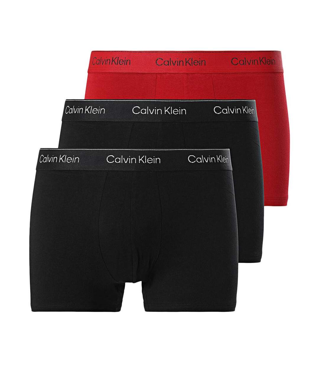 X3 Boxers Noir/Rouge Homme Calvin Klein Jeans Trunk 3 - L-1