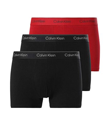 X3 Boxers Noir/Rouge Homme Calvin Klein Jeans Trunk 3 - L