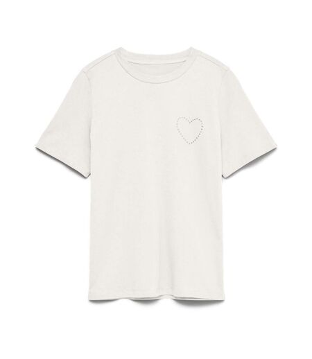 T-shirt blanc à strass femme vero moda vmforie