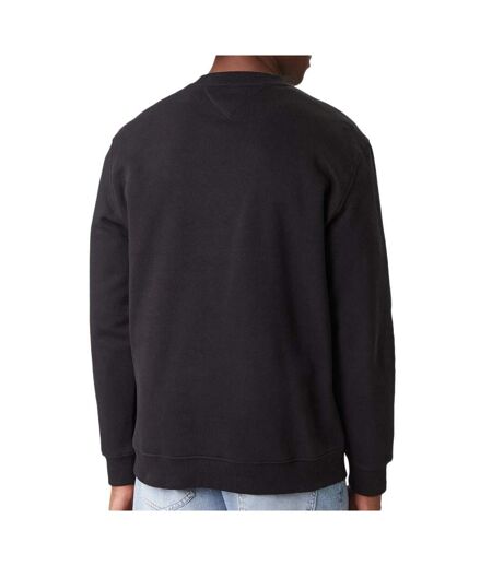 Sweat noir homme tommy hilfiger linear crew