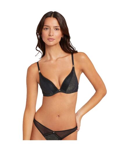 Soutien-gorge ampliforme coques moulées noir Lucie