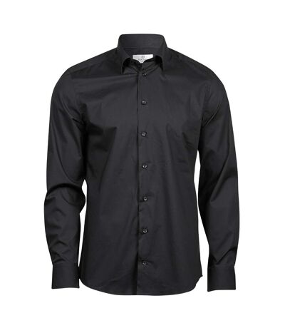 Tee Jays Chemise de luxe à manches longues en tissu extensible pour hommes (Noir) - UTPC4792