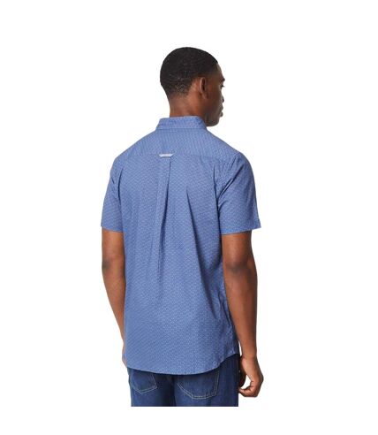 Mens geometric short-sleeved shirt blue Maine