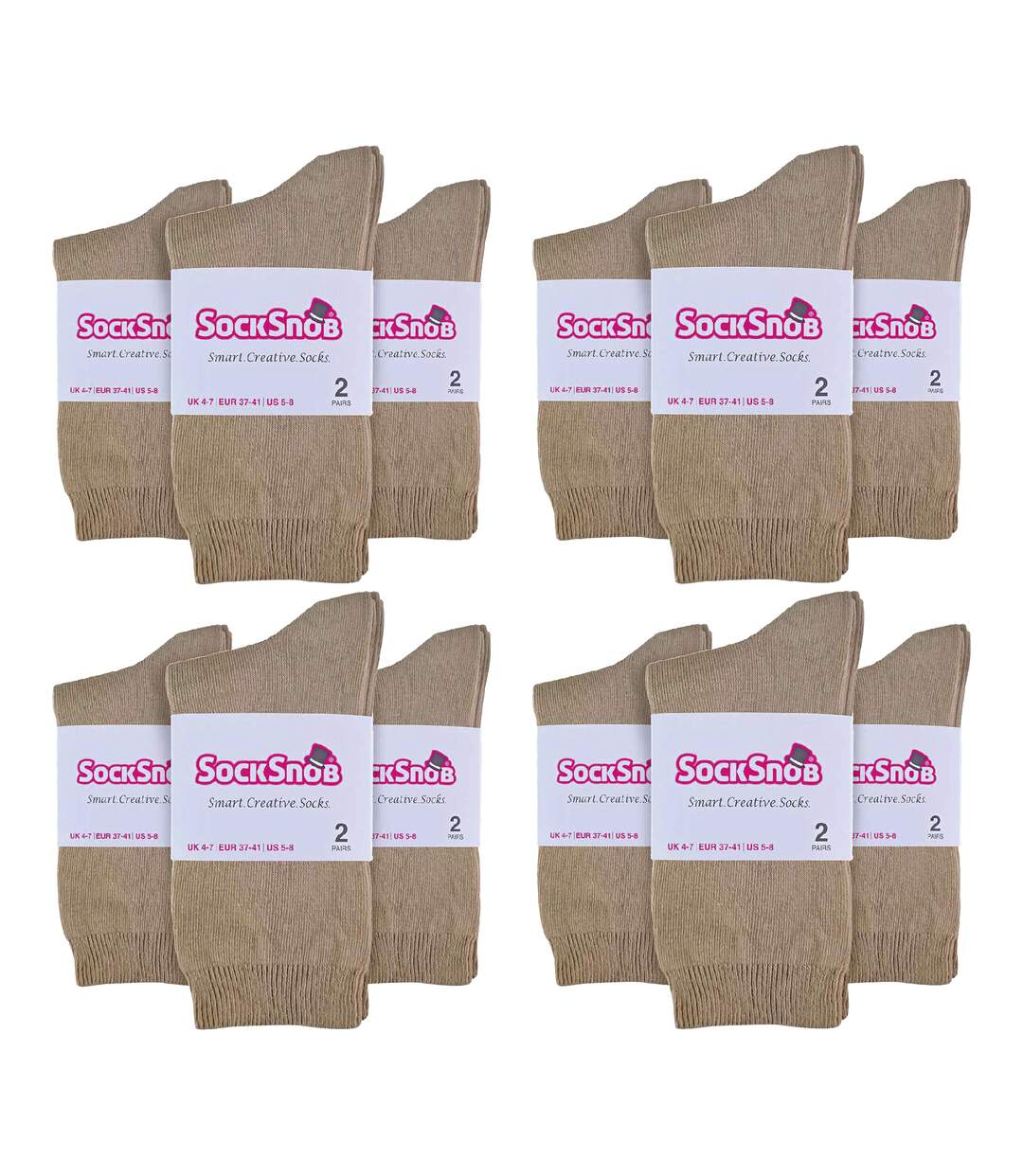 Sock Snob - 24 paires de chaussettes habillées en coton uni pour femme-2