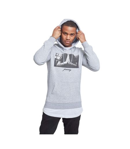 Sweat À Capuche Pray Homme Gris Chiné Mister Tee
