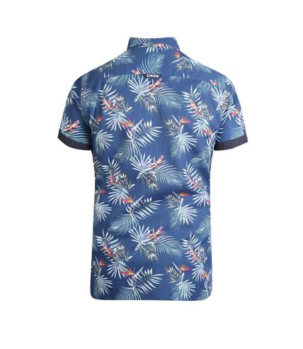 Duke Mens Reuben Kingsize Hawaiian Leaf Shirt (Bleu marine) - UTDC252