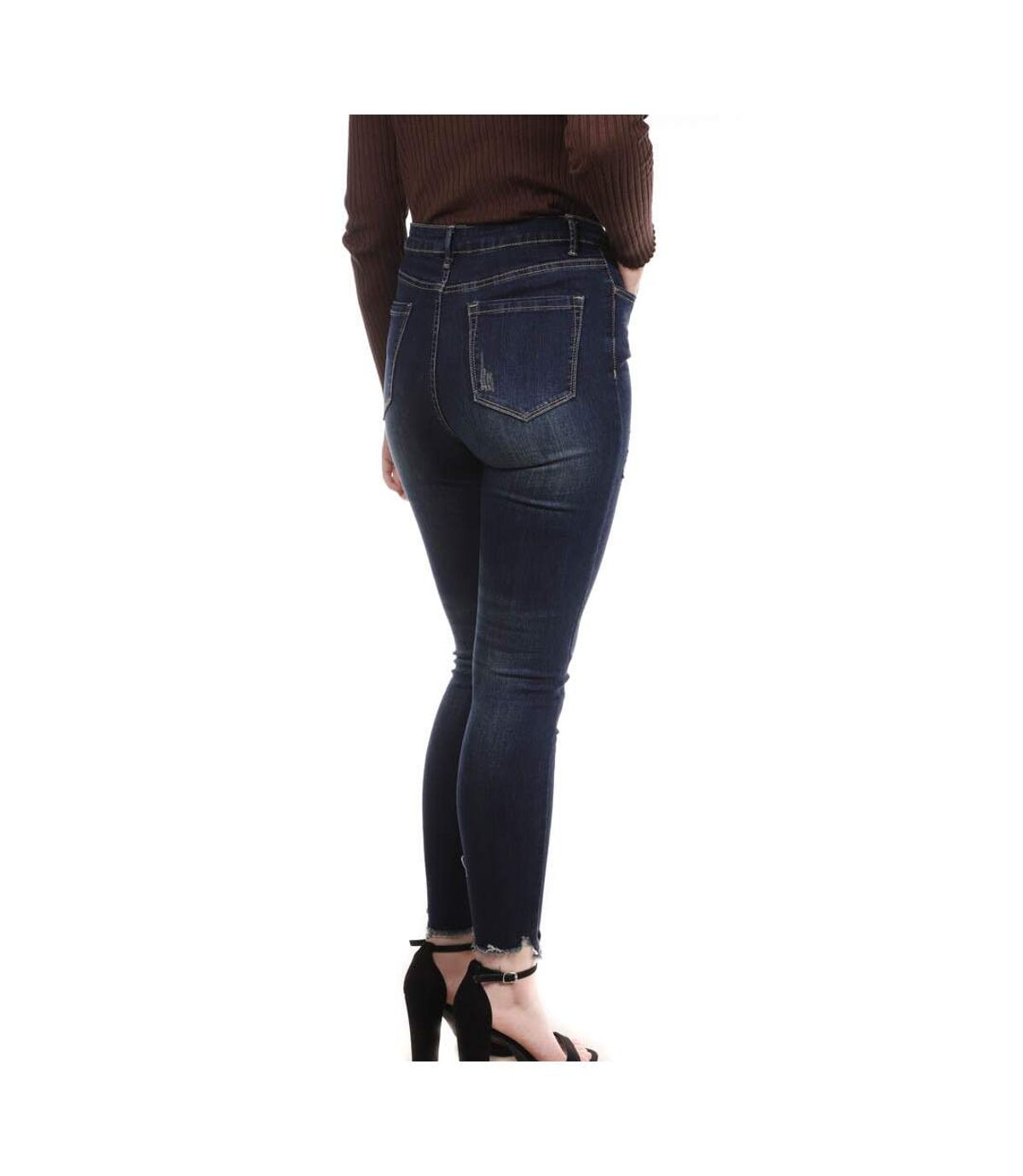 Jeans Skinny taille haute Bleu Foncé femme Monday Premium