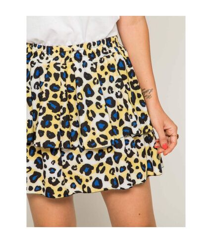 Mini-jupe volantée motif léopard XEPAR - Dona X Lisa