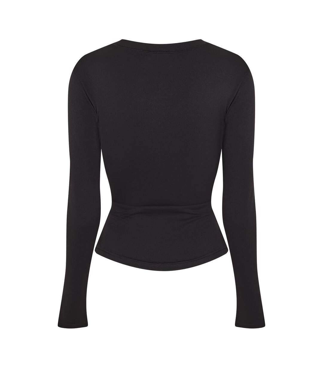 Womens/ladies Sculpting Long-sleeved T-shirt Black Couture Club-1