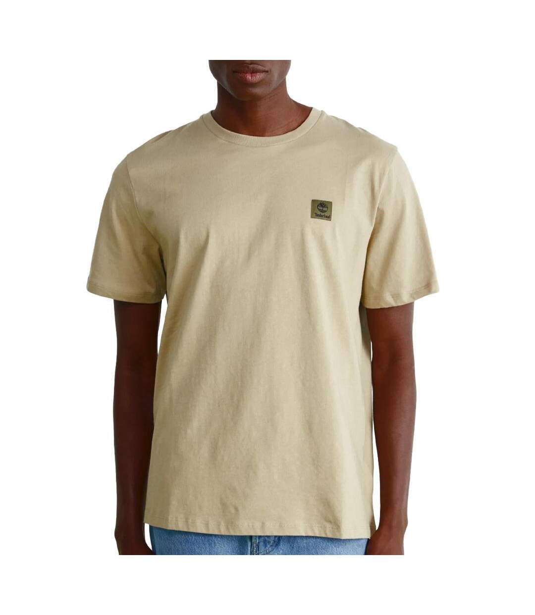 T-Shirt beige homme timberland sleeve badge-1