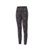 Womens/ladies Leopard Pattern Leggings Black Biba-3