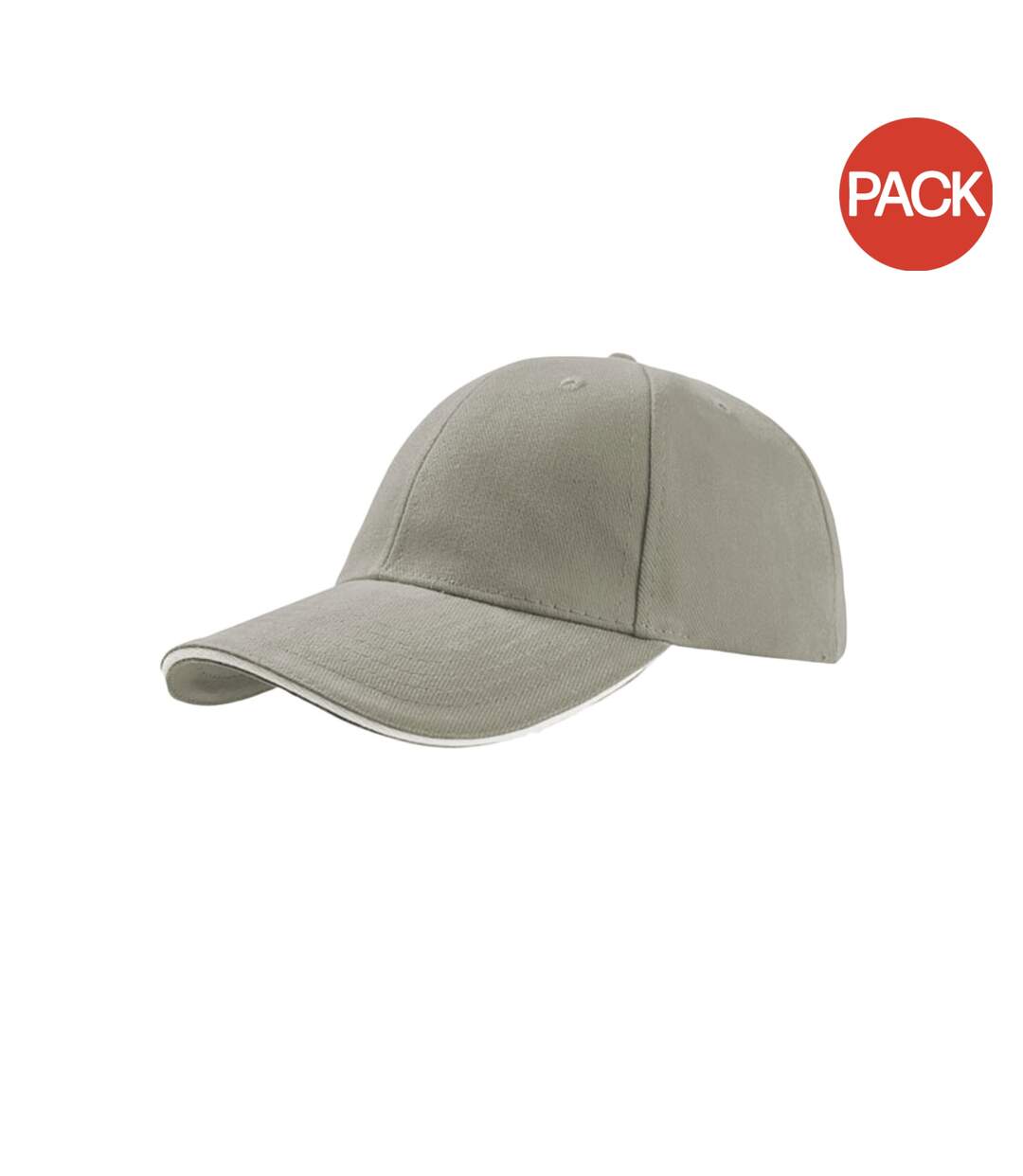 Lot de 2  casquettes en coton épais adulte gris clair Atlantis-1