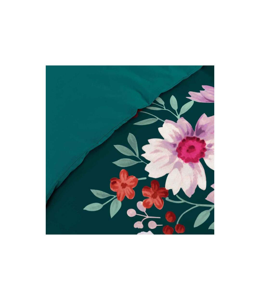 Parure de Lit 3 Pièces Indirose 260x240cm Vert-2