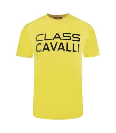 T-shirt Motif Logo Boulon Homme Jaune Cavalli Class