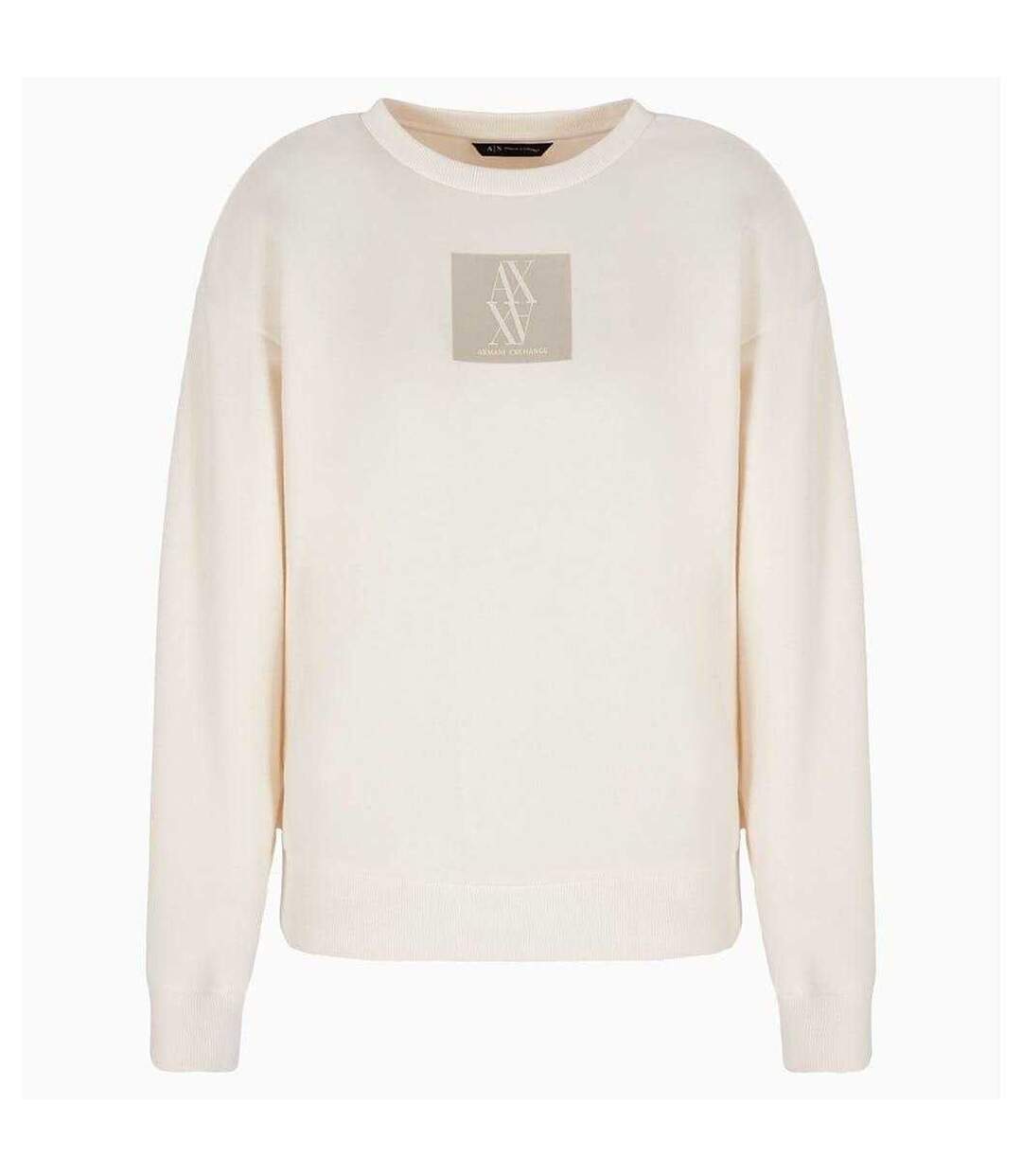 Womens/ladies Crew Neck Regular Sweatshirt Light Beige Armani Exchange-2