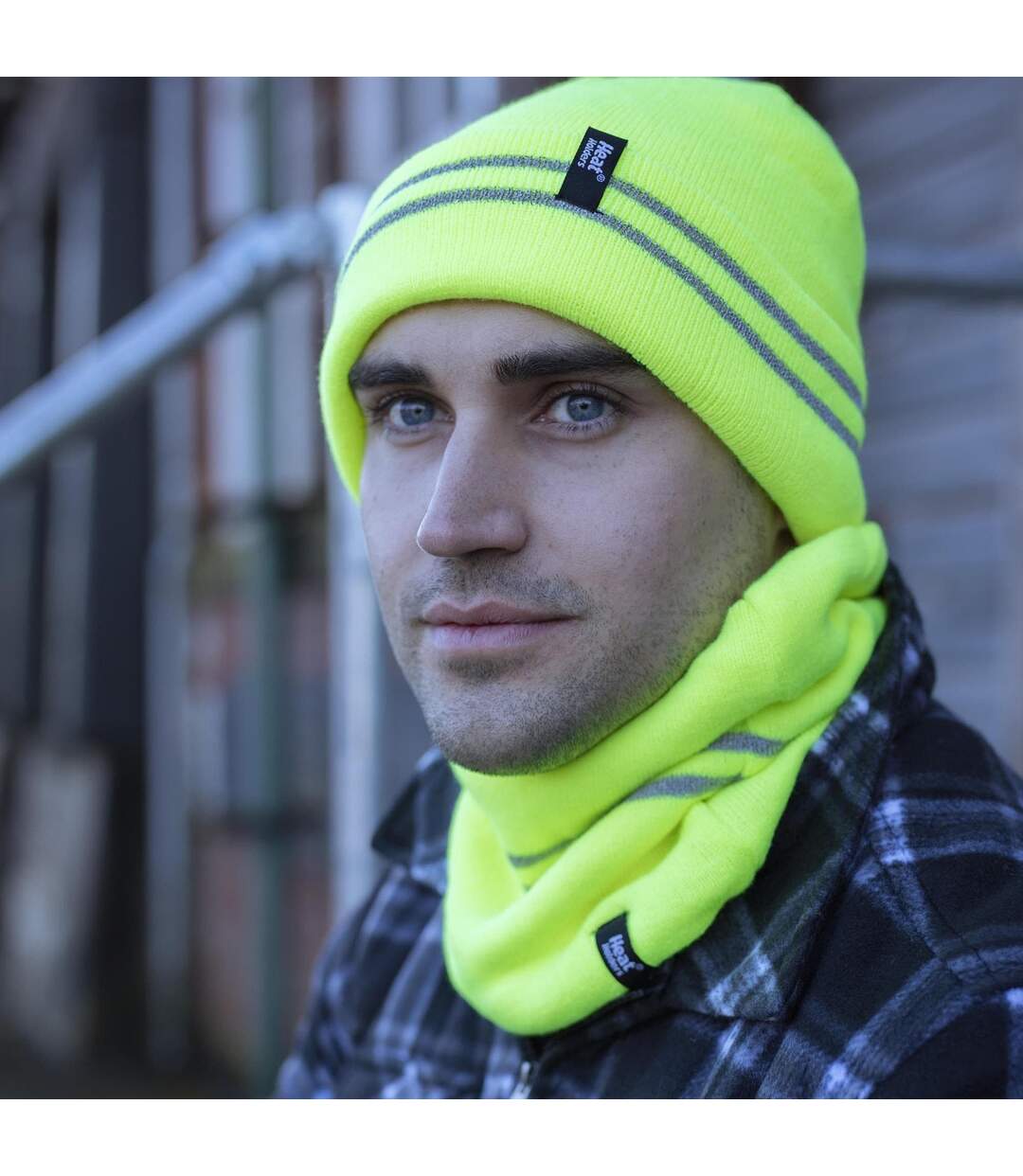 Mens Hi Vis Reflective Soft Fleece Lined Thermal Winter Neck Warmer-4