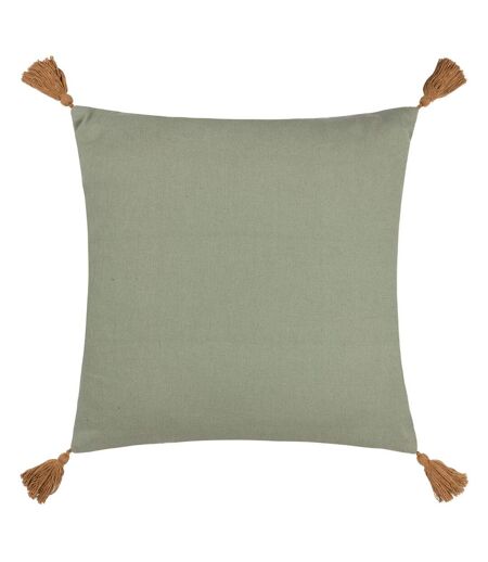 Furn Aquene Tassel Tufted Throw Pillow Cover (Moss/Mustard) (50cm x 50cm)