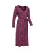 Womens/ladies santorini floral long-sleeved midi dress burgundy Mountain Warehouse