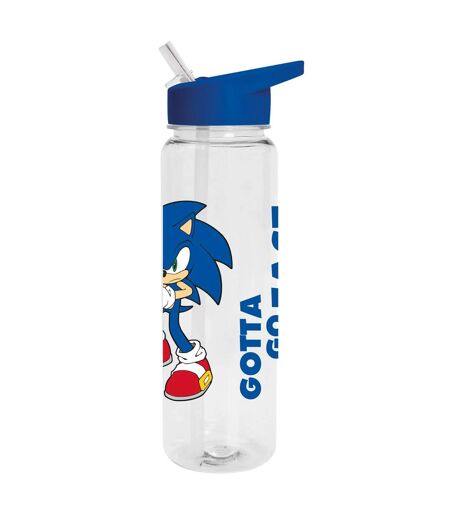 Sonic The Hedgehog Gotta Go Fast Plastic Water Bottle (Clear/Blue) (One Size) - UTPM6624