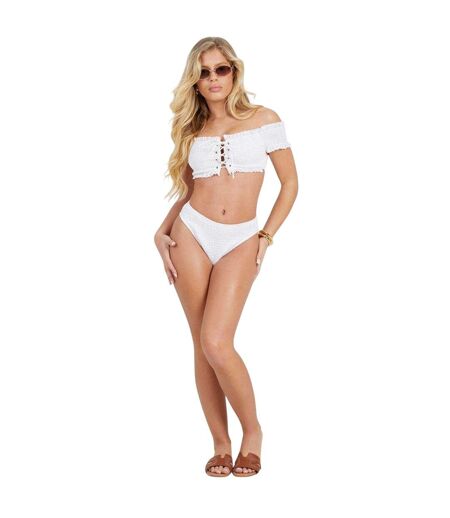 Womens/ladies Bandeau Bikini Top White Brave Soul