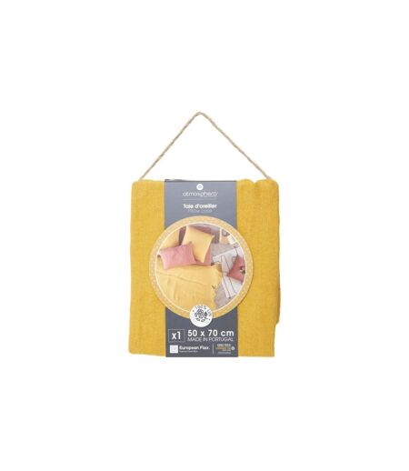 Taie d'Oreiller en Lin Adorable 50x70cm Jaune Ocre