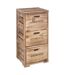 Tour de rangement 3 tiroirs à roulettes en bois HERSTIA - Beige-5