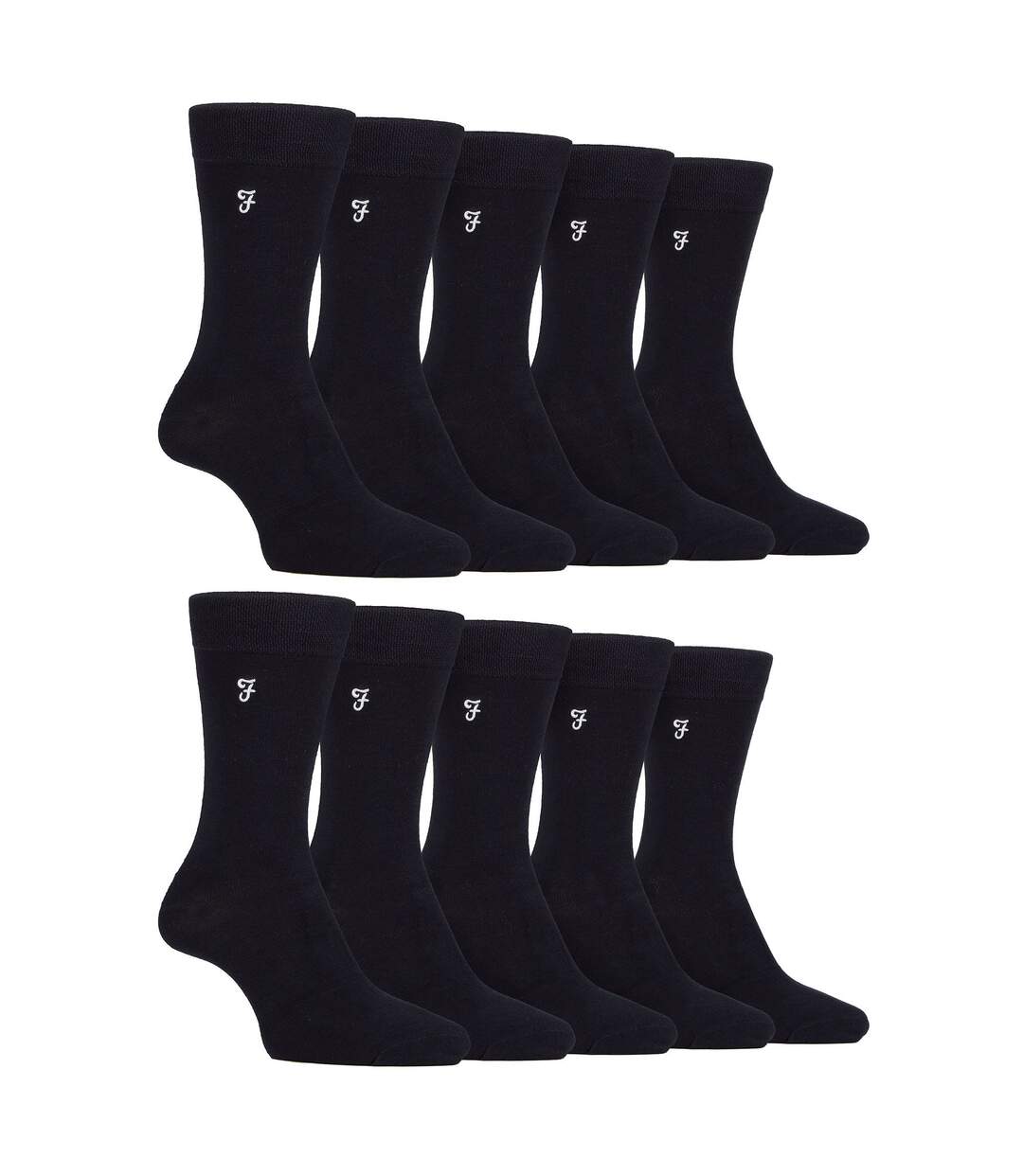 Mens 10 Pair Multi-Pack Bright Bamboo Socks-1