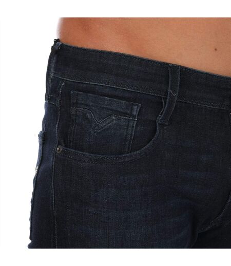 Mens Anbass Stretch Slim Jeans Dark Blue Replay