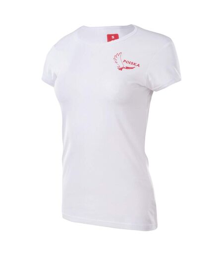 T-shirt Poland Fan Femme Blanc Rouge Huari