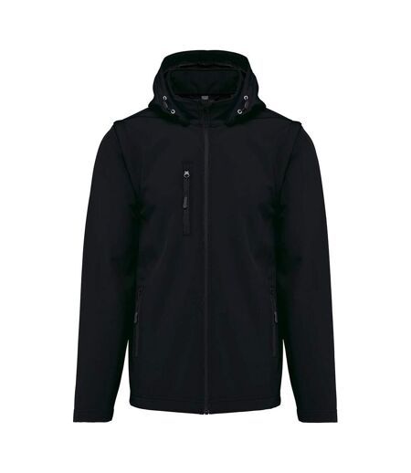 Unisex Adult 3 Layer Hooded Soft Shell Jacket Black Kariban