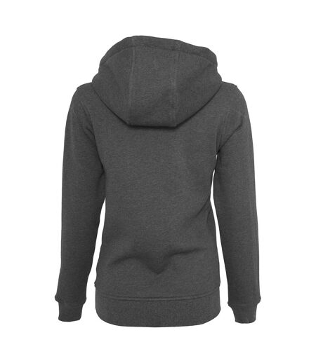 Build Your Brand Womens/Ladies Heavy Pullover Hoodie (Charcoal)