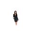 Robe Portefeuille Manches Longues Motif/style Sequins Femme Noir AX Paris-1