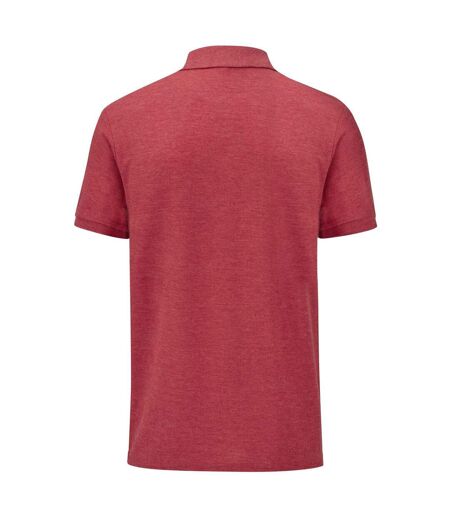 Polo Manches Courtes Homme Rouge Chiné Fruit Of The Loom